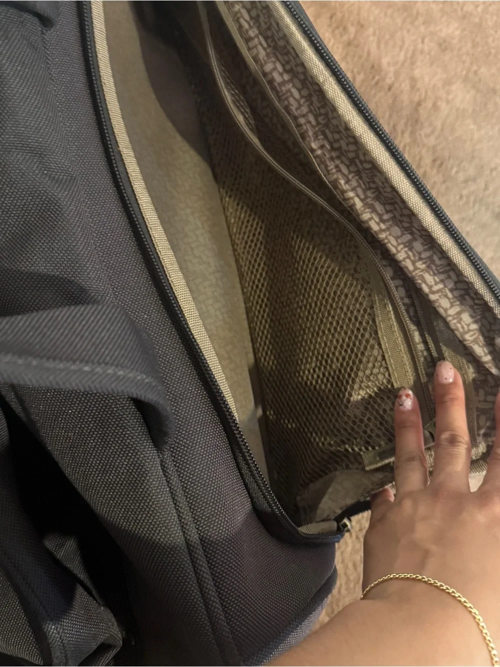 Tommy Bahama Dark Brown and Tan Rolling Travel Duffel